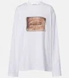Acne Studios Printed Cotton Jersey Top In White