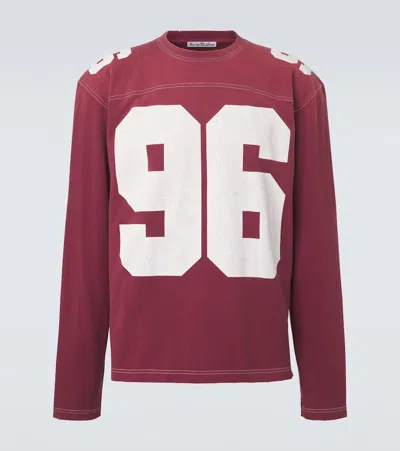 Acne Studios Exfold Printed Cotton-jersey T-shirt In Red