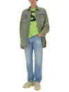 Acne Studios Printed Cotton-lyocell T-shirt In Green