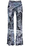 Acne Studios Printed High-rise Flared Pants In Blue