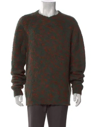 Pre-owned Acne Studios Printed Crew Neck Pullover In Green