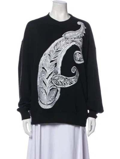 Pre-owned Acne Studios Printed Crew Neck Sweater In Black
