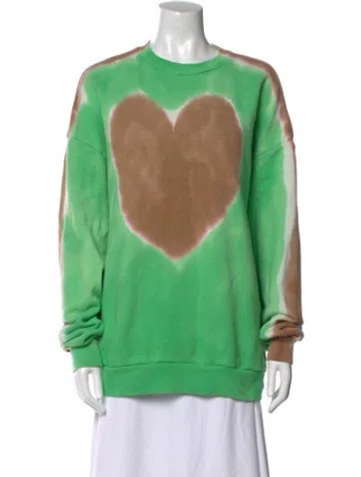 Pre-owned Acne Studios Printed Crew Neck Sweatshirt In Green