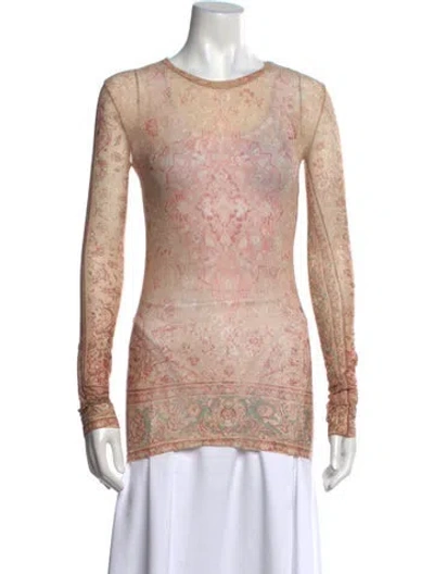 Pre-owned Acne Studios Printed Crew Neck Top In Neutral