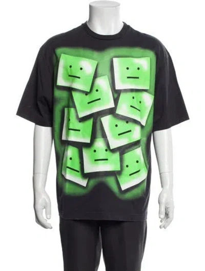 Pre-owned Acne Studios Printed Crew Neck T-shirt In Green