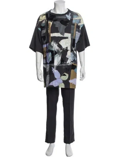 Pre-owned Acne Studios Printed Crew Neck T-shirt In Green