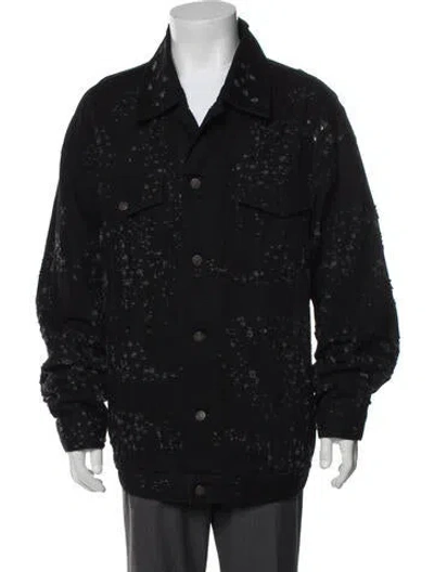 Pre-owned Acne Studios Printed Denim Jacket In Black