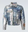 Acne Studios Printed Denim Jacket In Multi