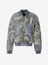 Acne Studios Graphic Print Denim Bomber Jacket In Multicolor