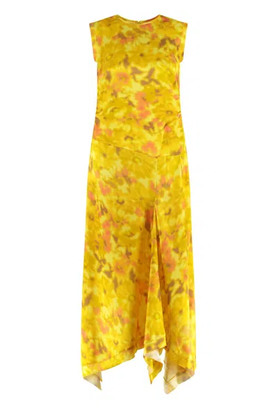 Acne Studios Printed Dress In Yellow