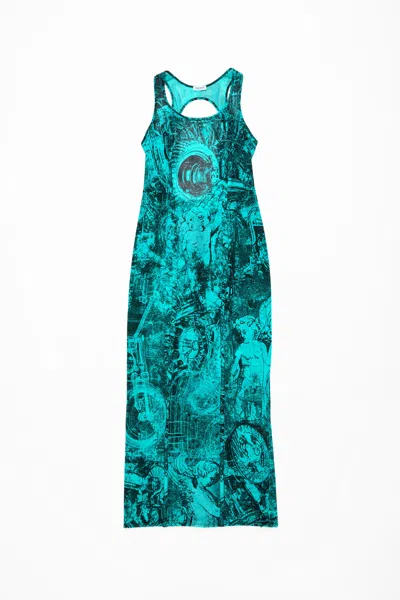Acne Studios Printed Dress In Blue