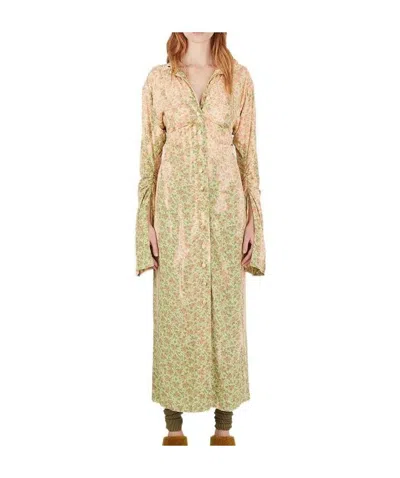 Acne Studios Printed Dress In Brown