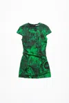 Acne Studios Abstract-pattern Print Mini Dress In Green