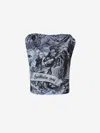 Acne Studios Graphic Printed Top In Antracite Grey