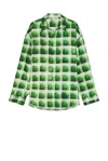 Acne Studios Oversized Checkered Cotton Flannel Shirt In Green