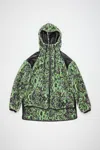 Acne Studios Printed Fleece Hooded Jacket In Green,black