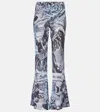 Acne Studios Printed High-rise Flared Pants In Multicoloured
