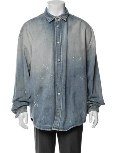 Pre-owned Acne Studios Printed Jacket In Blue