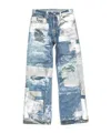 Acne Studios Patchwork Trousers In Blue
