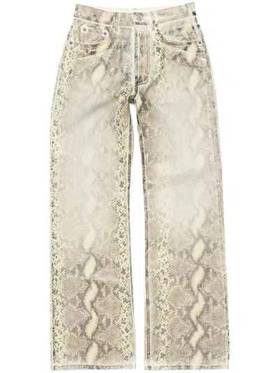 Acne Studios Printed Jeans In Brown
