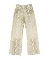Acne Studios Printed Denim Pants In Nude
