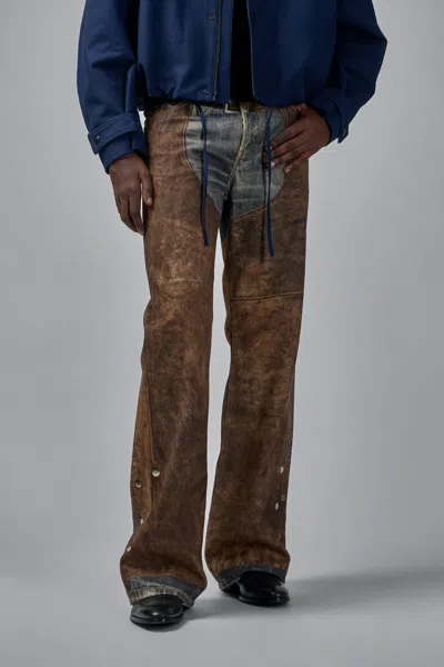 Acne Studios Printed Jeans Regular Fit In Brown