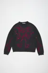 Acne Studios Flocked-logo Distressed Jumper In Grey,multi