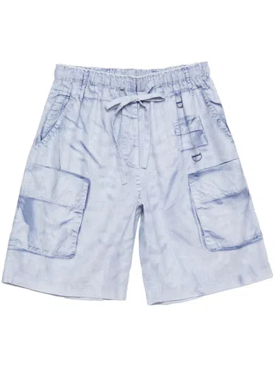 Acne Studios Printed Shorts In Light Blue
