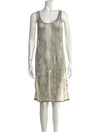 Pre-owned Acne Studios Printed Knee-length Dress In Green