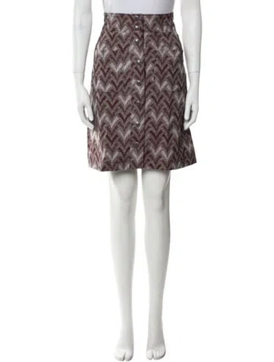 Pre-owned Acne Studios Printed Knee-length Skirt In Burgundy