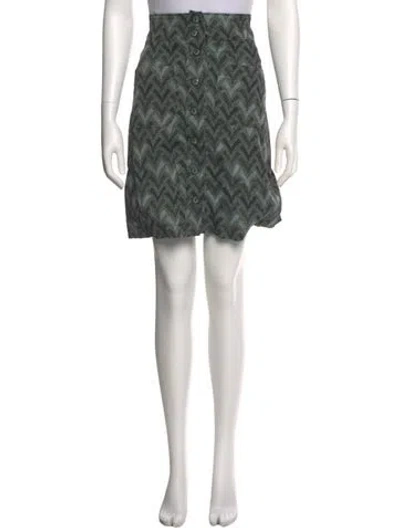 Pre-owned Acne Studios Printed Knee-length Skirt In Green