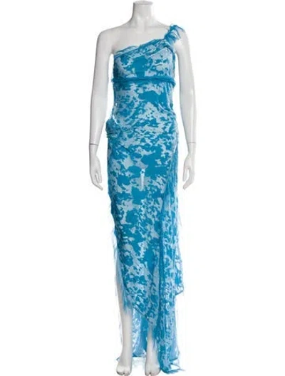 Pre-owned Acne Studios Printed Long Dress In Blue