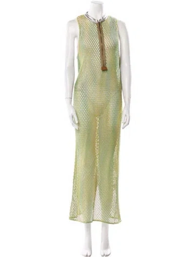 Pre-owned Acne Studios Printed Long Dress In Green