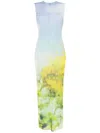 Acne Studios Long Dress Ombré Print In Lilac