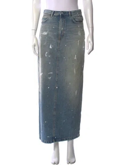 Pre-owned Acne Studios Printed Long Skirt W/ Tags In Blue