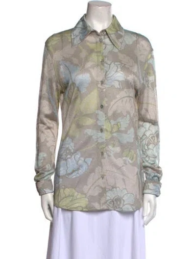 Pre-owned Acne Studios Printed Long Sleeve Button-up Top