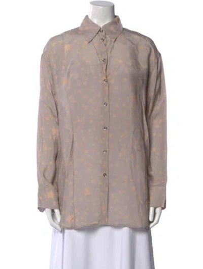 Pre-owned Acne Studios Printed Long Sleeve Button-up Top In Multi