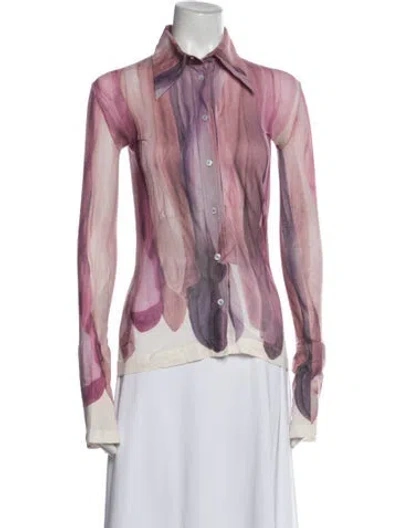 Pre-owned Acne Studios Printed Long Sleeve Top In Purple