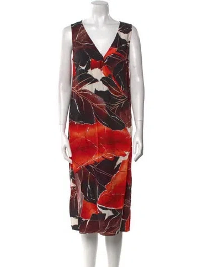 Pre-owned Acne Studios Printed Midi Length Dress In Black