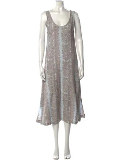 Pre-owned Acne Studios Printed Midi Length Dress In Blue