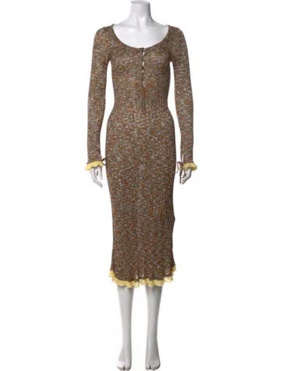 Pre-owned Acne Studios Printed Midi Length Dress In Neutrals