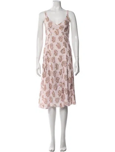 Pre-owned Acne Studios Printed Midi Length Dress In Pink