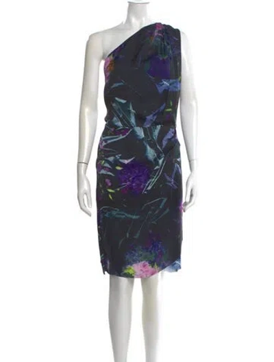 Pre-owned Acne Studios Printed Midi Length Dress In Purple