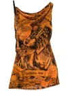Acne Studios Off-the-shoulder Ruched Printed Stretch-mesh Mini Dress In Ac4-orange