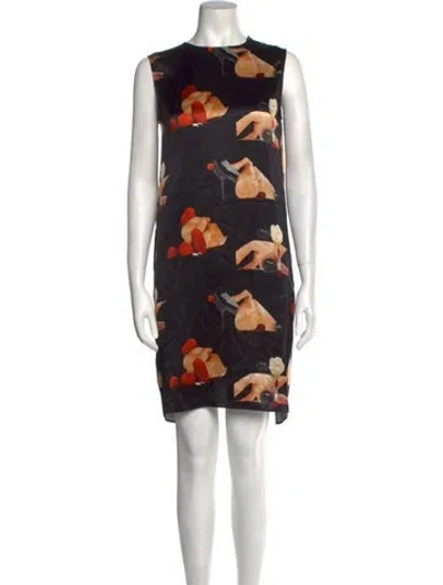 Pre-owned Acne Studios Printed Mini Dress In Black