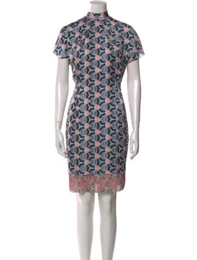 Pre-owned Acne Studios Printed Mini Dress In Blue