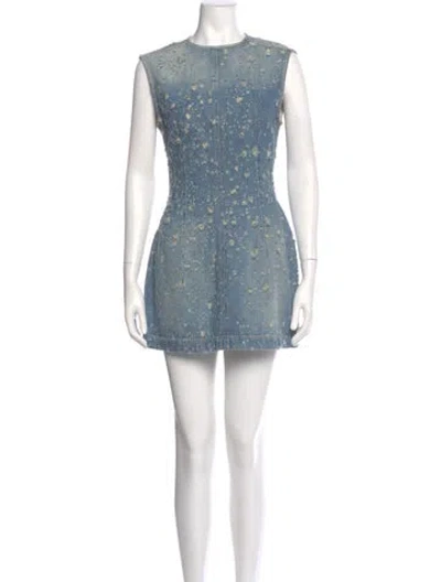 Pre-owned Acne Studios Printed Mini Dress In Blue