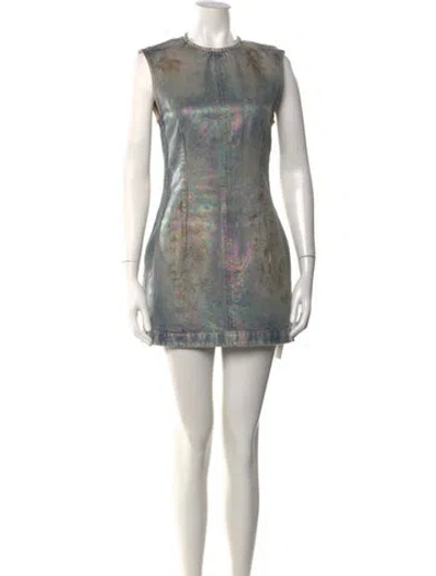 Pre-owned Acne Studios Printed Mini Dress In Blue