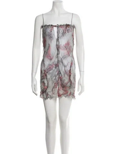 Pre-owned Acne Studios Printed Mini Dress In Gray
