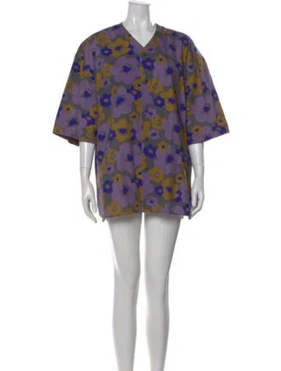 Pre-owned Acne Studios Printed Mini Dress In Purple